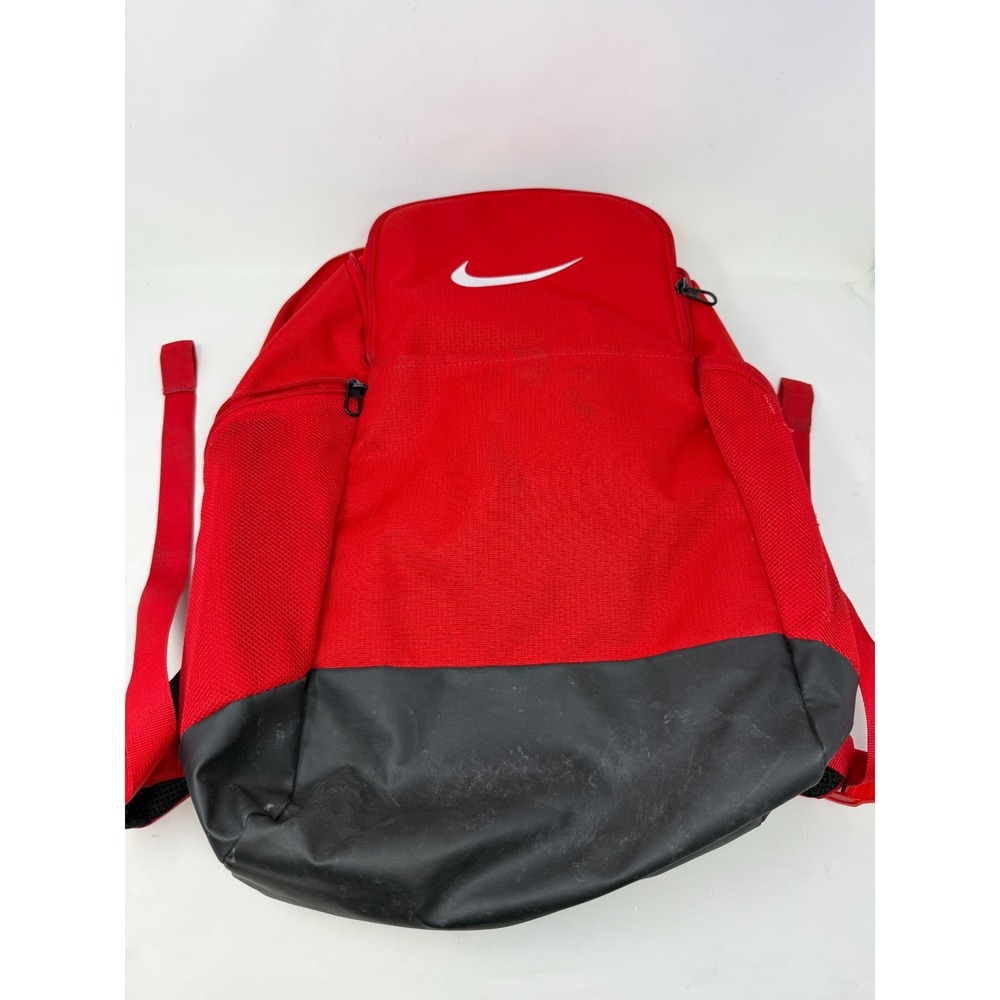 Nike Backpack Red Black School Gym Travel Bag Swoosh